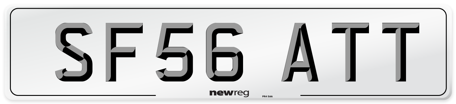 SF56 ATT Number Plate from New Reg